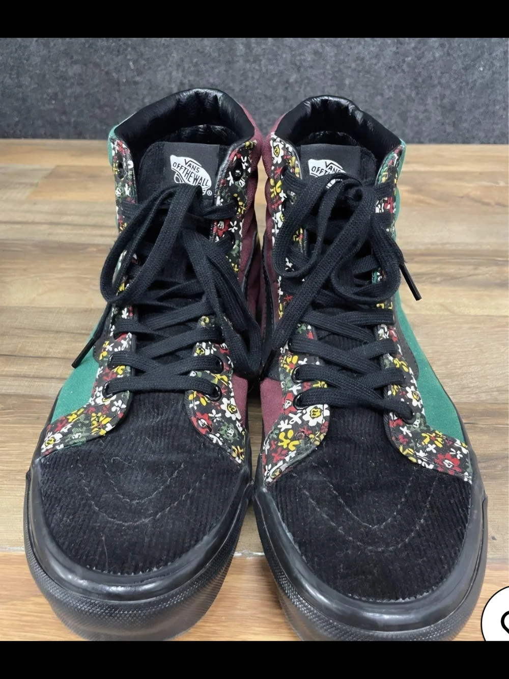 Vans Sk8-Hi 38 DX Anaheim Factory (Velvet Floral) in the Velvet Red / Green